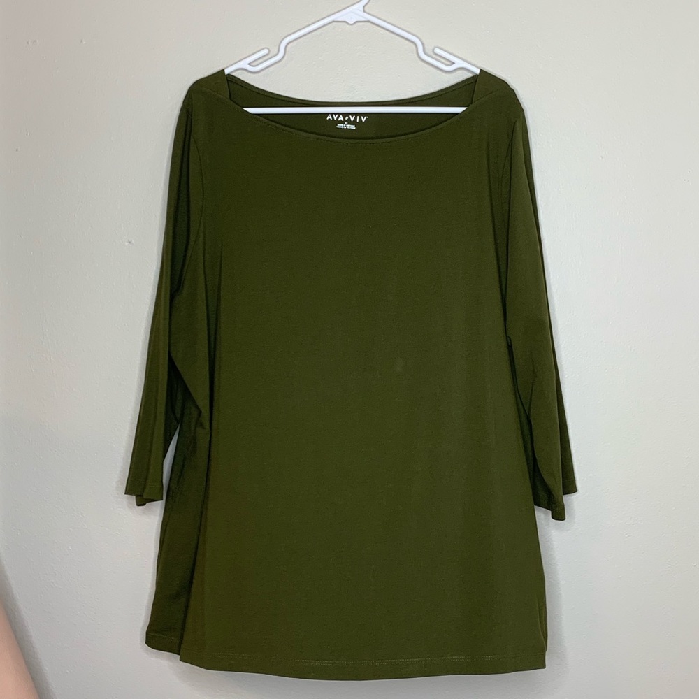 Ava &Viv | Olive Green Top